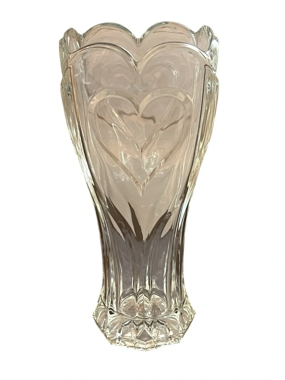 Clear Glass Heart Accent Vase by